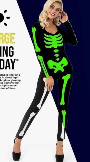 XL - Morph Costumes skeleton glow in the Dark NWOT thumbnail 1