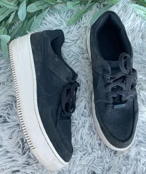 Nike Womens Air Force 1 Sage Night Black Suede Chunky Platform Sneakers thumbnail 1