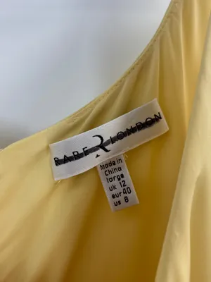 Rare London Butter Yellow Curved Drop Waist Maxi Dress thumbnail 6