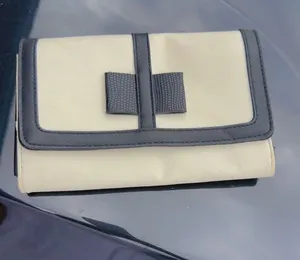 Color Block Black Cream Faux Leather Wallet Organizer thumbnail 1
