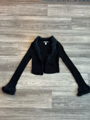Urban Outfitters Faux Fur Trim Tie-Front Cardigan thumbnail 2