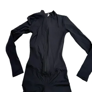Workout Jumpsuit Gym Romper Long Sleeve Athletic Romper One Piece Slim Fit Yoga thumbnail 13