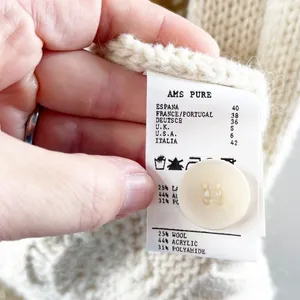 AMS Pure Long Sleeve Duster Maxi Wool Blend Cardigan Sweater Cream 6 thumbnail 5
