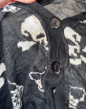 Skull print cardigan Black thumbnail 3