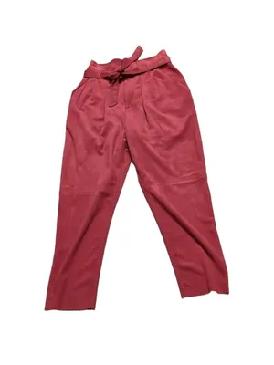 Free People Red Nightfall Vegan Suede High Rise Belted Pants Size 4 thumbnail 2