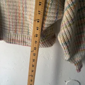 Blue Blush Multicolored Striped Knit‎ Sweater Pastel Rainbow Women's Size L thumbnail 10