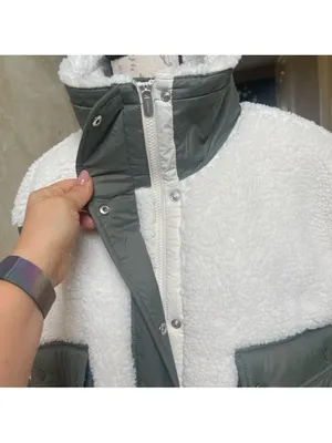 Athleta Quilted Sherpa Fleece Hybrid Jacket XL Sage Green Gorpcore, Quiet Luxury thumbnail 11