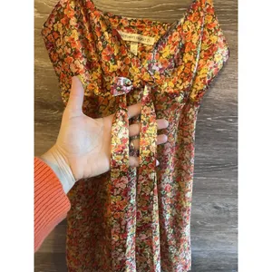 Victoria’s Secret Orange Yellow Floral Slip Dress Size XS Bow Straps Sexy Sheer thumbnail 3