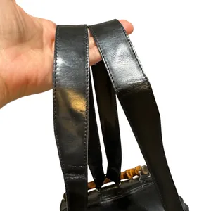 GUCCI Vintage Bamboo Patent Leather/Canvas Backpack Black with Dust Bag thumbnail 15