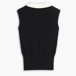 Commense Contrast Trim Collar V-neck Knit Sweater Vest size xs thumbnail 2