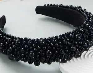 * Pearl headband - Black faux pearl thumbnail 1