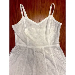 Forever 21 Y2K White Floral Lace Fit & Flare Dress Womens S Romantic Cottagecore thumbnail 4