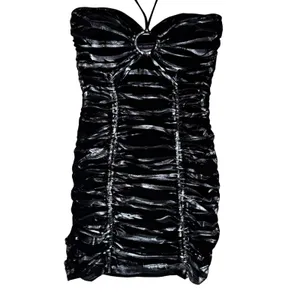 Body Central Vintage Y2K S Little Black Halter Dress Ruched Mini Going Out Cocktail USA‎ Made thumbnail 4