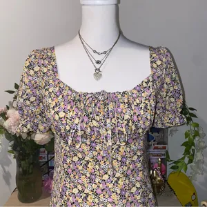 Shein 90s vintage style whimsical whimsigoth fairycore witchy floral midi dress thumbnail 3