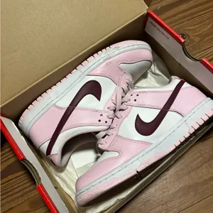 Nike Pink Foam and White Dunk Low Sneakers thumbnail 1