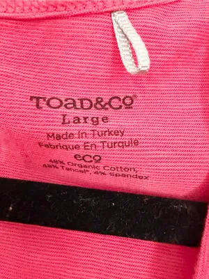 Toad & Co. Womens Orange Dress With Pocket organic cotton V-Neck large thumbnail 3