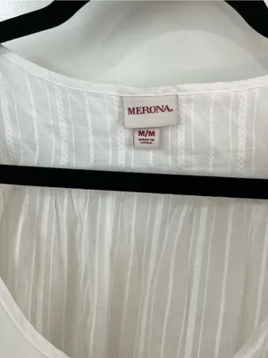 Merona White Tassel Tie Sheer Cotton Dress with Liner Sz M Boho Coastal thumbnail 7