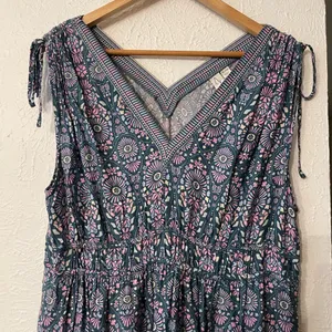 Joie Floral V-Neck Maxi Dress in Purple and Teal Size XL thumbnail 6