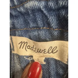 Madewell Adirondack Short Overalls in Dawkins Wash Blue Sz S thumbnail 10
