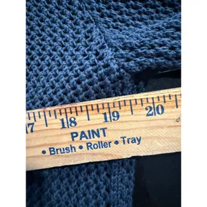 TNA‎ Aritzia Womens Navy Blue Cotton Mesh Open Knit Crewneck Sweater Size M thumbnail 8