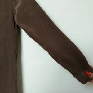 Herman Geist Faux Suede Dress‎ Medium Chocolate Brown Western Long Sleeve Boho thumbnail 4