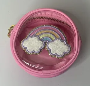 Stoney Clover Lane X Target Rainbow Patch Mini Circle Pouch Pink Zip Round thumbnail 1