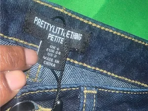 NWT PrettyLittleThing Dark Blue Wide Leg Jeans size Petite 2 thumbnail 6