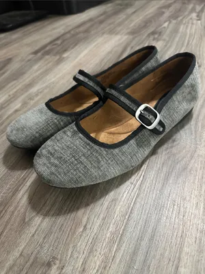 Gray Mary Jane Flats with Buckle Strap - Women's Classic Ballet Flat thumbnail 3