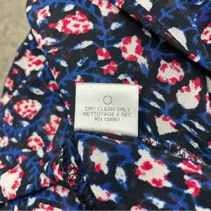 WAYF High Low Floral Faux Wrap Surplice Blouse Top Large 3/4 Sleeve Multicolor thumbnail 7