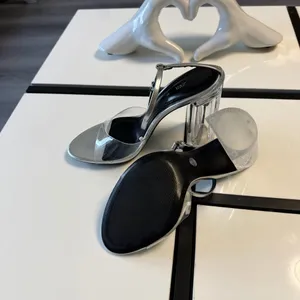✨ Zara Metallic Silver Clear Block Heels - Size 37 ✨ thumbnail 17