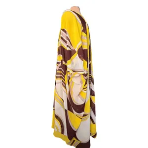 Zara Retro 70s Abstract Kaftan Dress Boho Caftan Oversized Maxi Resort Lounge thumbnail 5