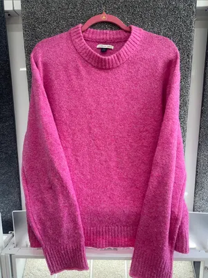 American Eagle Whoa So Soft Cozy Crewneck Sweater in Vibrant Pink thumbnail 1