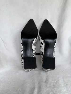 Zara women shoes 36/US 7.5 Snake Print Block Heels Pumps New No Box thumbnail 11