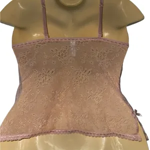 Affinitas Pink Lace Sheer Chemise thumbnail 3