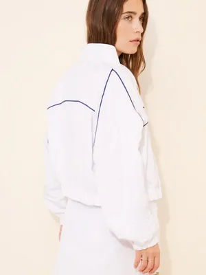 Anthropologie Year of Ours White Tennis Cropped Windbreaker Athletic Jacket XS thumbnail 11