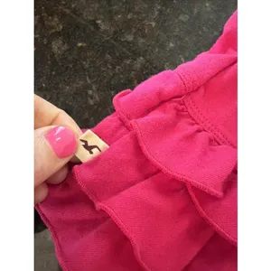Hollister Women's Ruffle Tank Top Sz S Pink Lace Trim Cropped Ruffle Hem Surfer‎ thumbnail 4