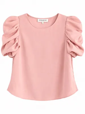 Amanda Uprichard Merris Top Women S Pink Excellent Puff Sleeve Blouse thumbnail 2