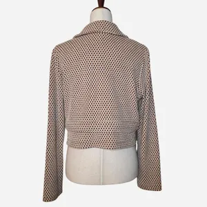 Maeve Anthropologie Brown & White Geometric Knit Cropped Blazer thumbnail 9