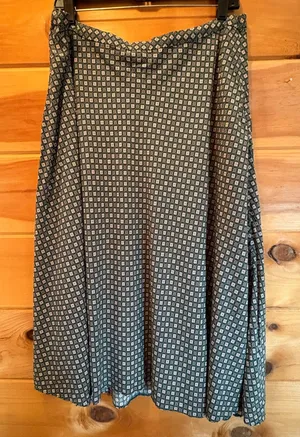 J. Jill Black and Cream Geometric A-Line Skirt thumbnail 1