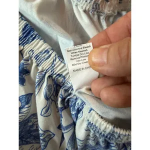 Blue White Floral Pajama Set Medium Button Front Shorts Lounge Sleepwear thumbnail 12