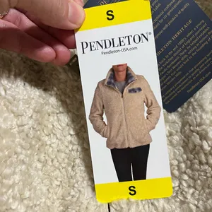 Pendleton Acrylic Pile Jacket Plaid Pocket Coat Womens Small New Teddy Bomber thumbnail 6