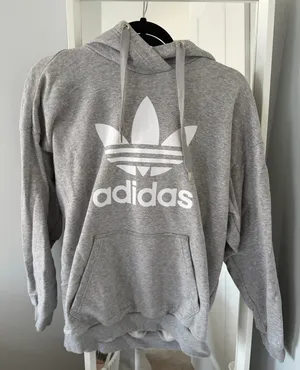Slouchy Gray Adidas Hoodie thumbnail 1