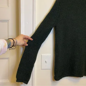 JENNI KAYNE Wool Blend Waffle Knit Turtleneck Sweater in Dark Green Sz Small thumbnail 5