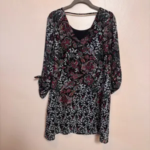 Speechless Women’s Dress Shift Floral Lined Black Pink Blue‎ Size Medium thumbnail 5