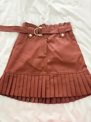 ZARA Pleated Skirt Mini Faux Leather thumbnail 2
