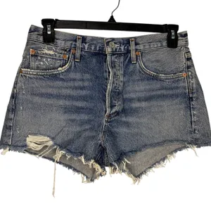 AGOLDE Parker Vintage Cut Off Denim Shorts Size 29 Distressed Button 3" Jorts thumbnail 1