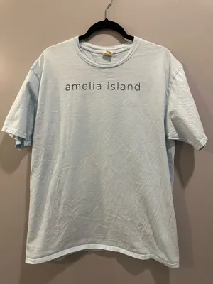 Comfort Colors Blue 84 Amelia Island, FL Short Sleeve Logo Tee thumbnail 1