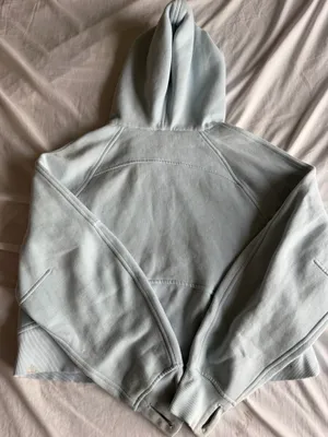 light blue lululemon full zip cropped scuba thumbnail 2