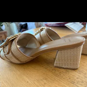 A New Day Beige Mules with Crystal Buckle rattan size 10 thumbnail 5