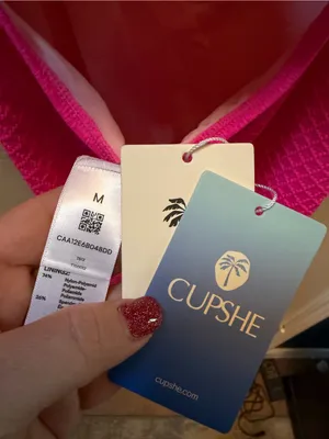 NWT Cupshe Hot Pink Textured One-Piece Swimsuit size xl thumbnail 4
